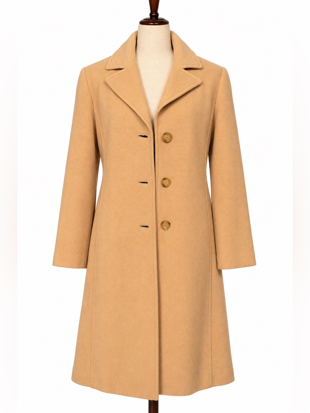 Larry Levine camel hair jacket coat.  Simple classic design.  Vintage. Size 8
